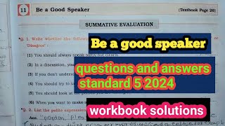 Be a good speakerworkbook solutionsquestions amp Answers standard 5EnglishMaharashtra board [upl. by Kirshbaum]