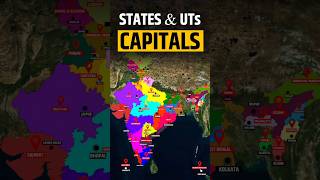 Capitals of India States and Union Territories upsc ias ssc gk mapping shorts [upl. by Ititrefen]