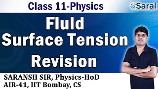 Fluid Surface Tension Revision by Saransh Sir  Physics Class 11 JEE NEET Preparation  eSaral [upl. by Raquel88]