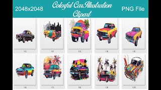 Colorful Car Clipart 1  PNG Editing Material  Ai Generated Images [upl. by Lon]