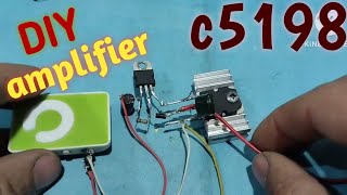 How To Make Homemade Powerful Amplifier Using Transistor c5198 dc 12v [upl. by Amathiste]