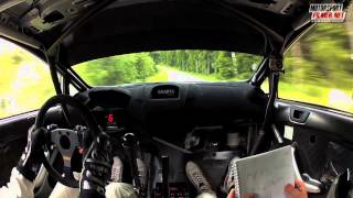 Inboard Frank Tore Larsen Ford Fiesta WRC  Sørlandssprinten SS4 2013  Motorsportfilmernet [upl. by Matazzoni]