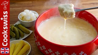 Swiss Cheese Fondue Recipe  made with two types of cheese [upl. by Airetak380]