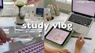 STUDY VLOG 🍵 studying for exams knewkey keyboard unboxing caffeine jjk productive amp realistic [upl. by Llegna195]