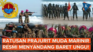 Momen Upacara Pembaretan Prajurit Muda Korps Marinir Resmi Sandang Baret Ungu [upl. by Volin]