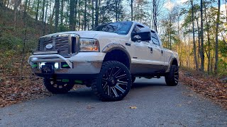 2011 f250 67 Powerstroke 5 inch MBRP dpf delete straight pipe 6 inch tip and HampS tuner [upl. by Gerc]