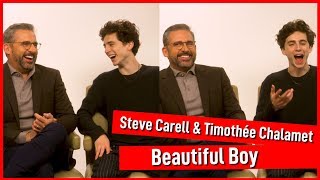 Timothée Chalamet and Steve Carell totally fanboy over each other  Beautiful Boy interview [upl. by Yelrah509]