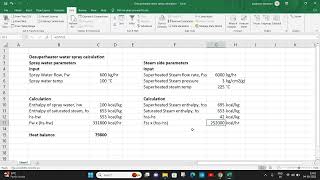 Desuperheater water spray calculation [upl. by Ardnoed]