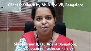 LIC Policy holder feedback towards services by Shivakumar A 9886568000 LIC Agent Bangalore [upl. by Florance918]