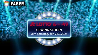 FABER Lotto · LottoGewinnzahlen vom Samstag den 28092024 [upl. by Nagn]