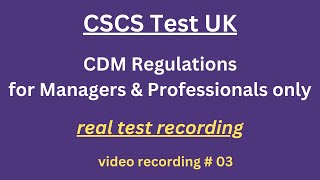 CSCS Test UK 2024 CSCS Card UK  CSCS Test for Managers amp Professionals3 cdm regulations 2015 [upl. by Nyhagen]