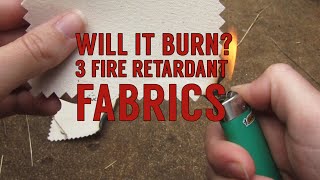 Fabric Burn Testing Fire Retardant Fabrics Sunforger Tent Canvas 18oz Vinyl amp 12oz Duvetyne [upl. by Licht]