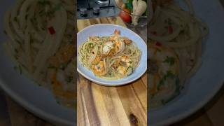 Garlic prawn pasta  20 minute meals shorts easyrecipe [upl. by Aileme]