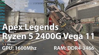 Apex Legends on AMD Ryzen 5 2400G Vega 11 OC Retest  Gameplay Benchmark Test [upl. by Rialc]