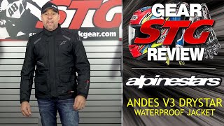 Alpinestars Andes V3 Drystar Waterproof Jacket Review  Sportbike Track Gear [upl. by Leiram]