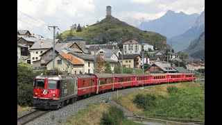 Rhätische Bahn  die Engadin Linie von Scuol Tarasp nach Samedan Pontresina und St Moritz [upl. by Ailehs280]