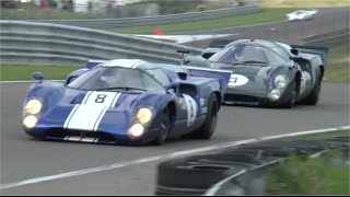 6 Lola T70 MK3b Ferrari Daytonas and more big V8 and V12 sound [upl. by Nekial]