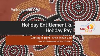 Holiday Entitlement and Pay Part 1 Entitlement at Nov 2020 [upl. by Joktan]