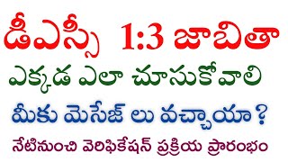 13 జాబితా ఎక్కడ ఎలా చూసుకోవాలిఅన్ని జిల్లాల లింక్ టెలిగ్రామ్లోdscverification dscfinallist [upl. by Suivatnad]