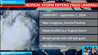 Enteng makes landfall in Luzon Westpacwx Tropical Yagi Update [upl. by Milburt436]