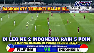 🔴RACIKAN STY DI UJI‼️Filipina Vs Indonesia Leg 2 Kualifikasi Piala Dunia 2026 Zona Asia [upl. by Lana]