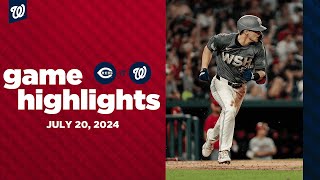 Reds vs Nationals Game Highlights 72024  MLB Highlights [upl. by Ehling]