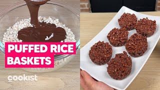 Puffed rice baskets an easy and tasty idea to use leftover chocolate [upl. by Barthelemy]