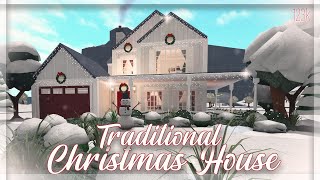 Bloxburg Cozy Traditional Christmas House 123k Speed Build [upl. by Norvell]