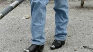 bootvideo 113  Black Toe Capped Cowboy Boots Kick A Sign [upl. by Yoshiko]