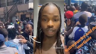 Naira Marley visit mosque with zinoleesky as they share money for people in trenche with sam Larry😳 [upl. by Angelique]