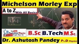 Michelson Morley Experiment  Theory of Relativity  Lecture part 1 in hindi by Dr Ashutosh Pandey [upl. by Sev]