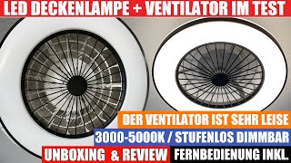 LED Deckenlampe mit Ventilator  Deckenventilator mit LED von BKZO  Sehr Leise amp Stufenlos Dimmbar [upl. by Shell]