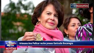 Artesana Ana Pellicer recibe presea Gertrudis Bocanegra httpowlyKM9K30jsJRe [upl. by Ialokin]