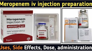 Meropenem iv injection preparation amp administration  meropenem injection 1g uses side effects [upl. by Dahlia]