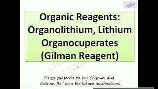 organolithium Lithium organocuperates Gilman Reagent [upl. by Thomajan]