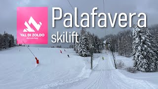 Skilift Palafavera sciare ai piedi del Pelmo valdizoldo skicivetta dolomitisuperski veneto [upl. by Uba]