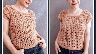 Blusa FÁCIL a dos agujas para mujer ¡Paso a paso [upl. by Ravid]