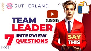 Sutherland Team leader  senior team leader interview questions and answers [upl. by Gnivre]