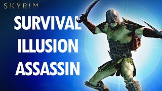 Skyrim Anniversary How to Make an OP LEGENDARY SURVIVAL ILLUSION ASSASSIN Build [upl. by Ahsekam]