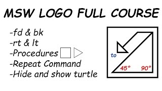 MSW LOGO all commands for beginners [upl. by Htabmas]