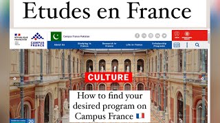 How to find your desired program on Campus France 🇫🇷 [upl. by Cavit108]