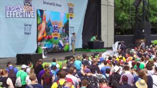 Booing Niantic CEO at Pokémon GO Fest [upl. by Ahsilahk]