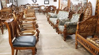 Wooden Carved Furniture Saharanpur India Mayuri Wood Craft [upl. by Nelg524]