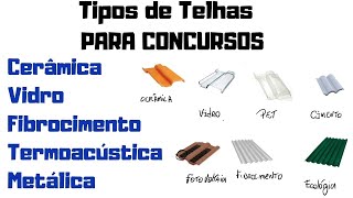 Principais Tipos de Telhas Cerâmica Cimento Metálica Termoacústica  Telhados para Concursos [upl. by Leacock433]