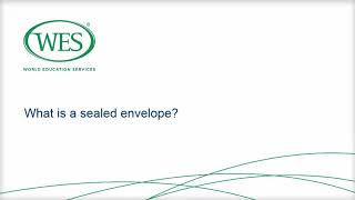 WES Document Requirements What Is a Sealed Envelope [upl. by Needan]