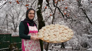 Village woman Cooking Georgian Dumplings in an Azerbaijani Village  1 Hour of Best Recipes [upl. by Ivie]