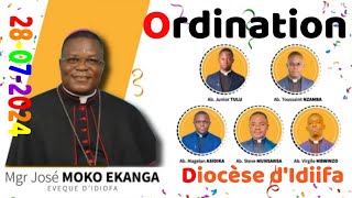 Idiofa  Ordinations sacerdotales et diaconales par Mgr Jose Moko Ekanga [upl. by Nebe]