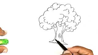 How to draw a tree easy drawingspeedo [upl. by Xela]