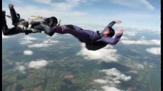 Skydiving AFF 1 gone bad student loses both instructors flips upside down and spins out of control [upl. by Eastlake]