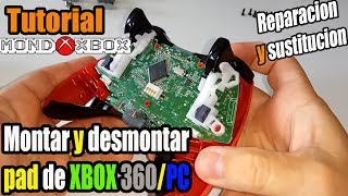 Montaje y Desmontaje del pad de Xbox 360 y PC sustitución gatillos limpieza disassembly amp assembly [upl. by Alaunnoif]